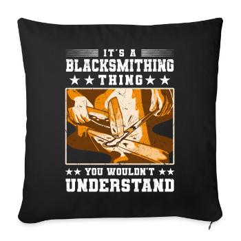 Forgeage | Forgeron Anvil Craft Idées cadeaux - Housse de coussin décorative 45 x 45 cm - noir - Devant