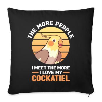 Cockatiel Gifts | Pets Birds Animals - Sofa pillowcase 17,3'' x 17,3'' (45 x 45 cm) - black - Front