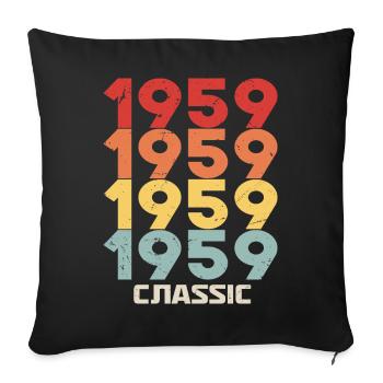 1959 Jubilé dans un style vintage classique 1959 - Housse de coussin décorative 45 x 45 cm - noir - Devant