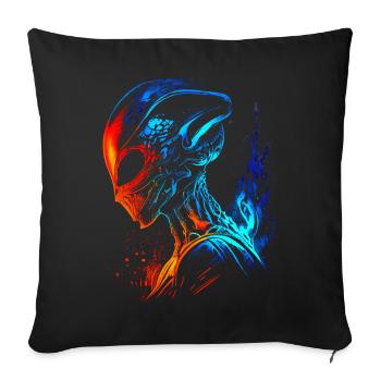 Cool Retro Futuristic Alien Fire and Water - Sofa pillowcase 17,3'' x 17,3'' (45 x 45 cm) - black - Front