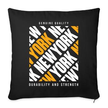 New York Urban Schriftzug - Sofakissenbezug 45 x 45 cm - Schwarz - Vorne