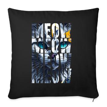Meow Meow Meow Cat Design - Housse de coussin décorative 45 x 45 cm - noir - Devant