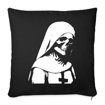 Reveal Your Enigmatic Charm with Unholy Nun, Sata - Sofa pillowcase 17,3'' x 17,3'' (45 x 45 cm) - black - Front