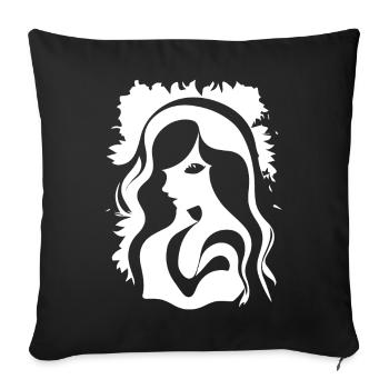 Gothic Girl Dark Fairytale Goth Occult Women Batc - Housse de coussin décorative 45 x 45 cm - noir - Devant