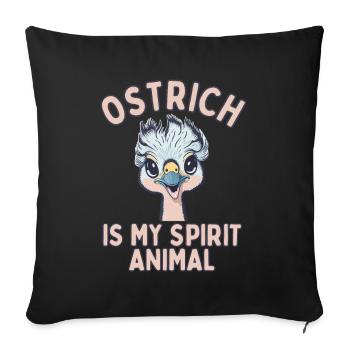 L’autruche est mon animal spirituel - Housse de coussin décorative 45 x 45 cm - noir - Devant