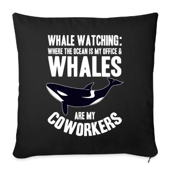 Wale beobachten | Wal Meerestier Meer Geschenke - Sofakissenbezug 45 x 45 cm - Schwarz - Vorne