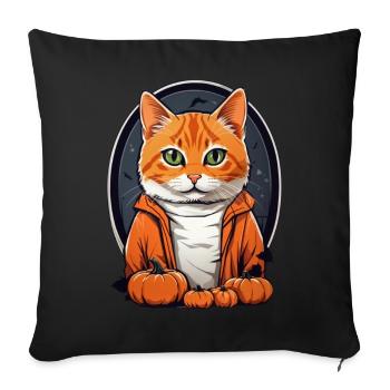 Chat d’Halloween - Housse de coussin décorative 45 x 45 cm - noir - Devant