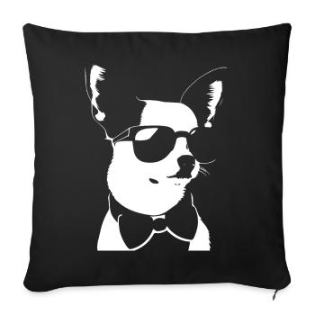 Funny Chihuahua wearing Sunglasses Chihuahuas - Sofa pillowcase 17,3'' x 17,3'' (45 x 45 cm) - black - Front