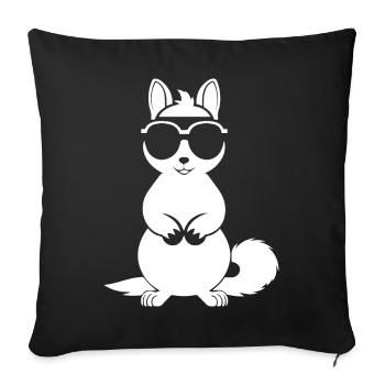Lustiges Eichhörnchen mit Sonnenbrille Eichhörnchen - Sofakissenbezug 45 x 45 cm - Schwarz - Vorne