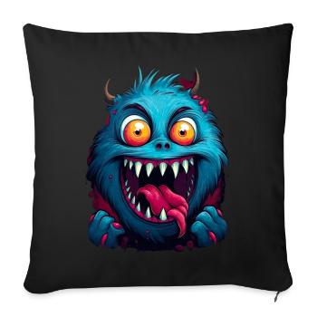 Streetstyle Monster Graffiti Kunst Streetart - Sofakissenbezug 45 x 45 cm - Schwarz - Vorne