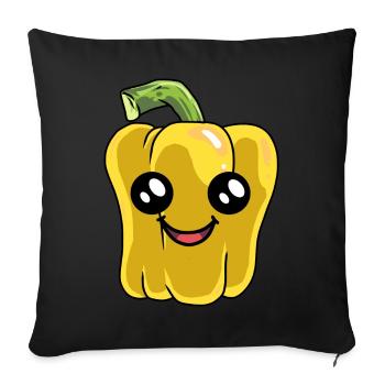 Peppers, Vegetables, Cuisine, Vegetarian, Cooking, Hobby Chef - Sofa pillowcase 17,3'' x 17,3'' (45 x 45 cm) - black - Front