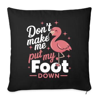 Flamingo Animal Pink - Sofa pillowcase 17,3'' x 17,3'' (45 x 45 cm) - black - Front