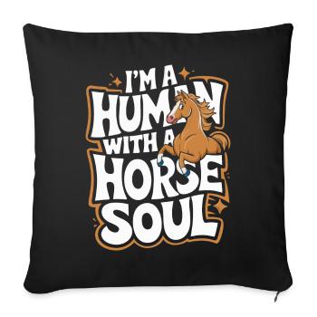Horse Horse Riding Horse Riding Jumping - Sofa pillowcase 17,3'' x 17,3'' (45 x 45 cm) - black - Front