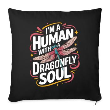 Libellule Libellules Insectes Nature - Housse de coussin décorative 45 x 45 cm - noir - Devant