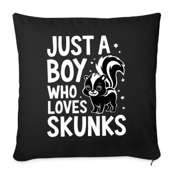 Animaux du zoo de mouffette - Housse de coussin décorative 45 x 45 cm - noir - Devant