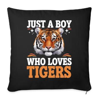Tiger Animal Zoo Wild Animal - Sofa pillowcase 17,3'' x 17,3'' (45 x 45 cm) - black - Front