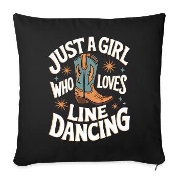 Danse en ligne Danseurs - Housse de coussin décorative 45 x 45 cm - noir - Devant