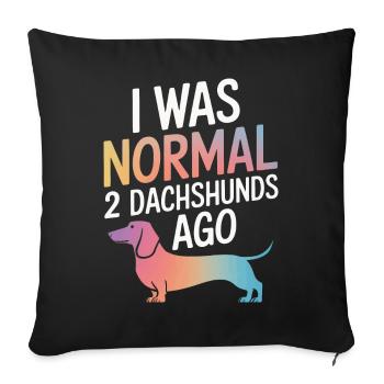 Chien teckel - Housse de coussin décorative 45 x 45 cm - noir - Devant