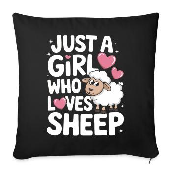 Sheep Sheep Farmer Lamb Farmer - Sofa pillowcase 17,3'' x 17,3'' (45 x 45 cm) - black - Front