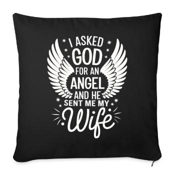 Femme Épouse Partenaire Famille Marié - Housse de coussin décorative 45 x 45 cm - noir - Devant