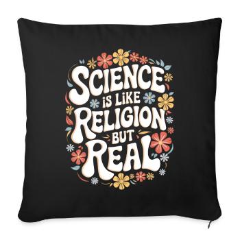 Atheism, Atheist, Anti-Religion, Agnostic - Sofa pillowcase 17,3'' x 17,3'' (45 x 45 cm) - black - Front