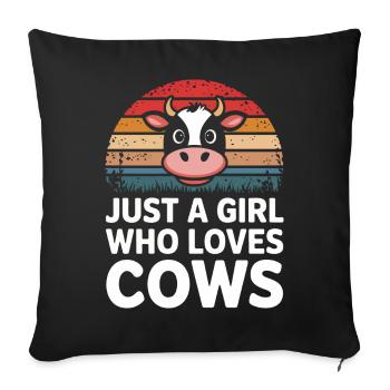 Éleveur de vaches Ferme Éleveur de vaches - Housse de coussin décorative 45 x 45 cm - noir - Devant