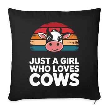 Éleveur de vaches Ferme Éleveur de vaches - Housse de coussin décorative 45 x 45 cm - noir - Devant