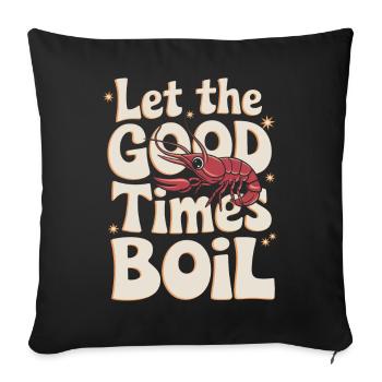 Homards, crabes, crevettes, fruits de mer - Housse de coussin décorative 45 x 45 cm - noir - Devant