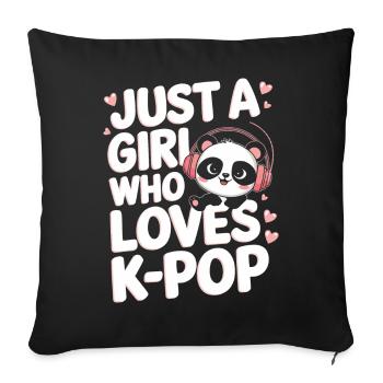 Musique K-Pop Pop Coréenne - Housse de coussin décorative 45 x 45 cm - noir - Devant