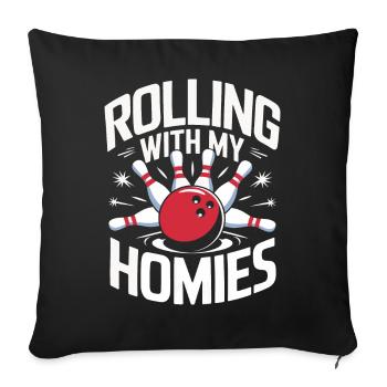 Bowling Bowler Pin Ball Bowling Ball - Housse de coussin décorative 45 x 45 cm - noir - Devant