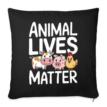 Végétarien Végétalien Végétarien Végétarien - Housse de coussin décorative 45 x 45 cm - noir - Devant