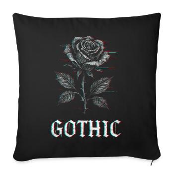 Gothic Rose with Glitch Effect - Sofa pillowcase 17,3'' x 17,3'' (45 x 45 cm) - black - Front