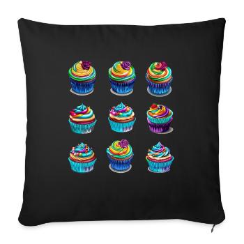 Muffins Tartlets - Sofa pillowcase 17,3'' x 17,3'' (45 x 45 cm) - black - Front