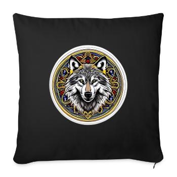Wolf Wilderness - Housse de coussin décorative 45 x 45 cm - noir - Devant