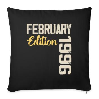 February 1996 Birthday February 1996 Retro - Sofa pillowcase 17,3'' x 17,3'' (45 x 45 cm) - black - Front