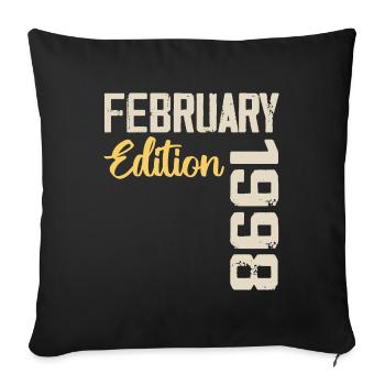 Février 1998 Anniversaire Février 1998 Rétro - Housse de coussin décorative 45 x 45 cm - noir - Devant