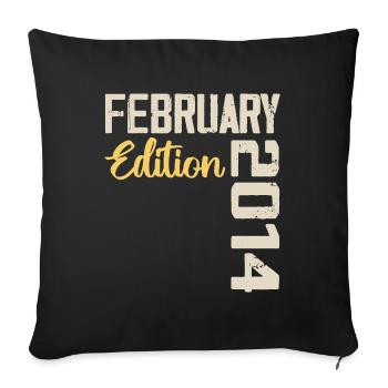 Februar 2014 Jubiläum Februar 2014 Retro - Sofakissenbezug 45 x 45 cm - Schwarz - Vorne