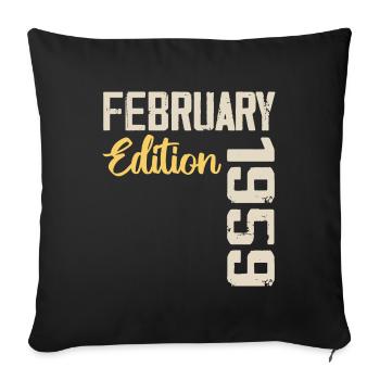 Février 1959 Anniversaire Février 1959 Rétro - Housse de coussin décorative 45 x 45 cm - noir - Devant