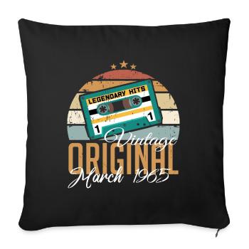 March 1965 - Birthday present - Sofa pillowcase 17,3'' x 17,3'' (45 x 45 cm) - black - Front