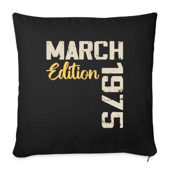 Mars 1975 Cadeau Anniversaire Mars 1975 - Housse de coussin décorative 45 x 45 cm - noir - Devant