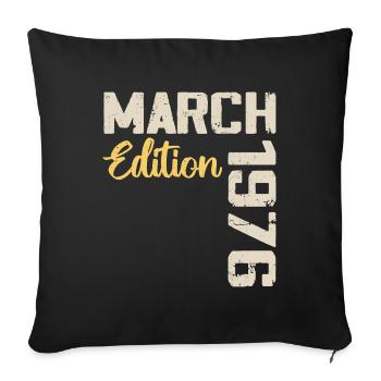 Mars 1976 Cadeau Anniversaire Mars 1976 - Housse de coussin décorative 45 x 45 cm - noir - Devant