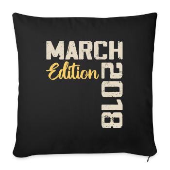 March 2018 Birthday Gift March 2018 - Sofa pillowcase 17,3'' x 17,3'' (45 x 45 cm) - black - Front