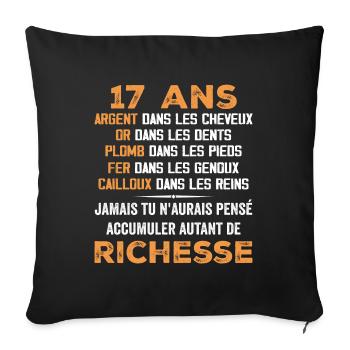 17 Years Old Birthday Gift Funny 17 Years Old Gift - Sofa pillowcase 17,3'' x 17,3'' (45 x 45 cm) - black - Front