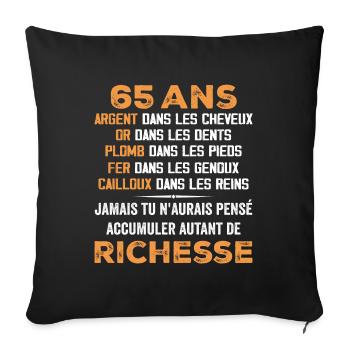 65 Years Anniversary Gift Funny Gift 65 Years Old - Sofa pillowcase 17,3'' x 17,3'' (45 x 45 cm) - black - Front
