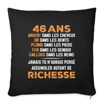46 Years Old Funny Birthday Gift 46 Years Old Gift - Sofa pillowcase 17,3'' x 17,3'' (45 x 45 cm) - black - Front
