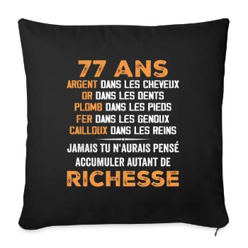 77 Year Old Birthday Gift Funny Gift 77 Year Old - Sofa pillowcase 17,3'' x 17,3'' (45 x 45 cm) - black - Front
