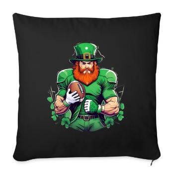 St. Patrick's Day Shamrock American Football - Sofa pillowcase 17,3'' x 17,3'' (45 x 45 cm) - black - Front