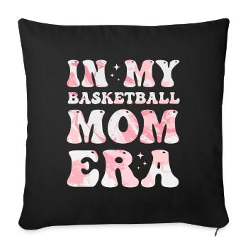 À l’époque de ma maman de basket-ball, maman de basket-ball colorée - Housse de coussin décorative 45 x 45 cm - noir - Devant