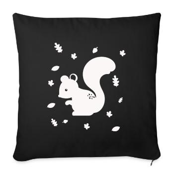 Squirrel - Chipmunk - Forest animal - Nature - Sofa pillowcase 17,3'' x 17,3'' (45 x 45 cm) - black - Front