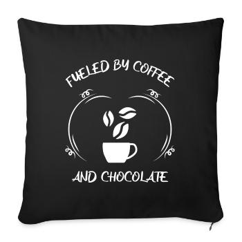 Coffee, espresso, coffee & chocolate - Sofa pillowcase 17,3'' x 17,3'' (45 x 45 cm) - black - Front
